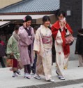 Girls wearing kimonos